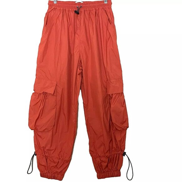 Urban Outfitters Orange Balloon Parachute Cargo Jogger Utility Pants Women Small - Picture 2 of 11